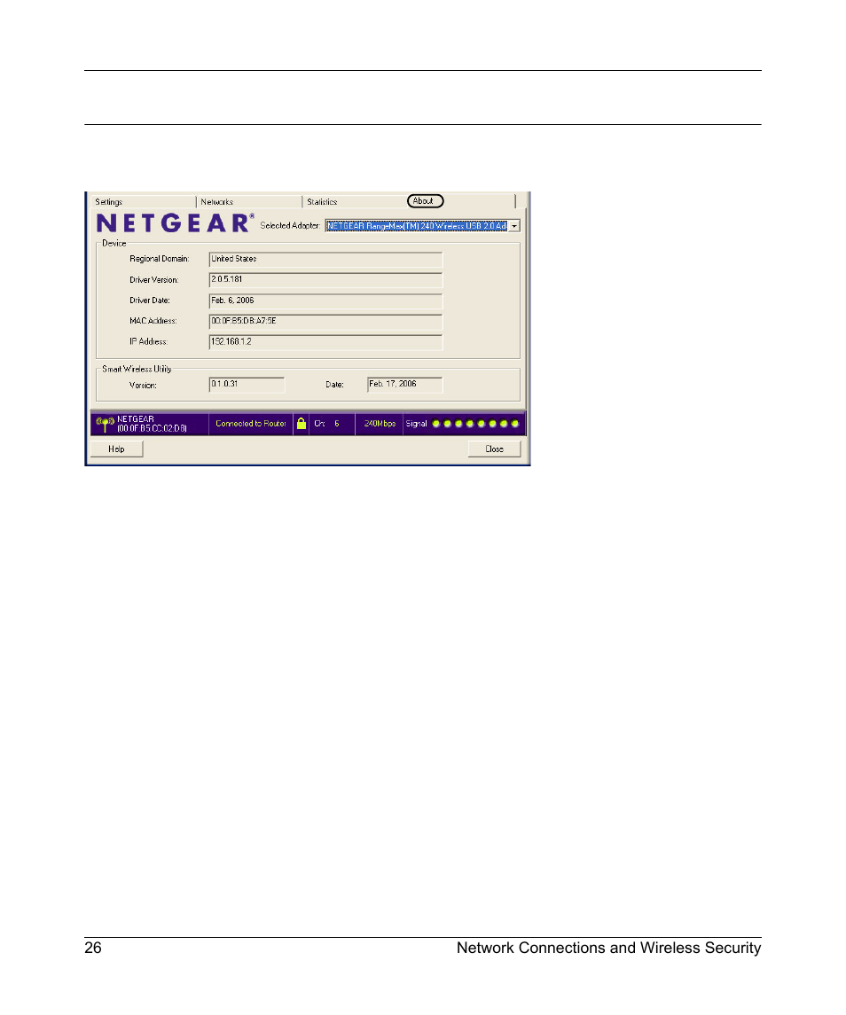 About page | NETGEAR WN511T User Manual | Page 34 / 42