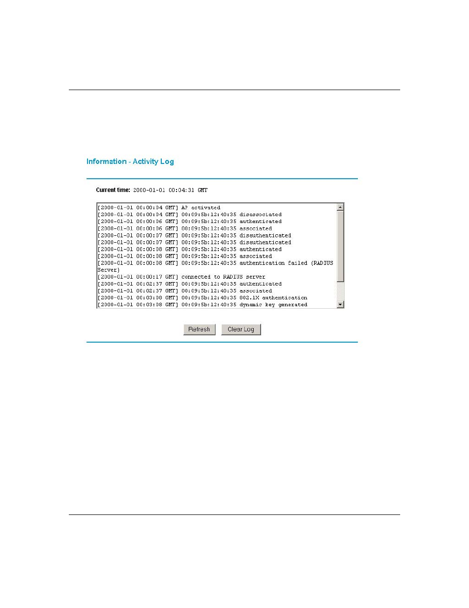 Activity log, Activity log -5 | NETGEAR ME103 User Manual | Page 45 / 118