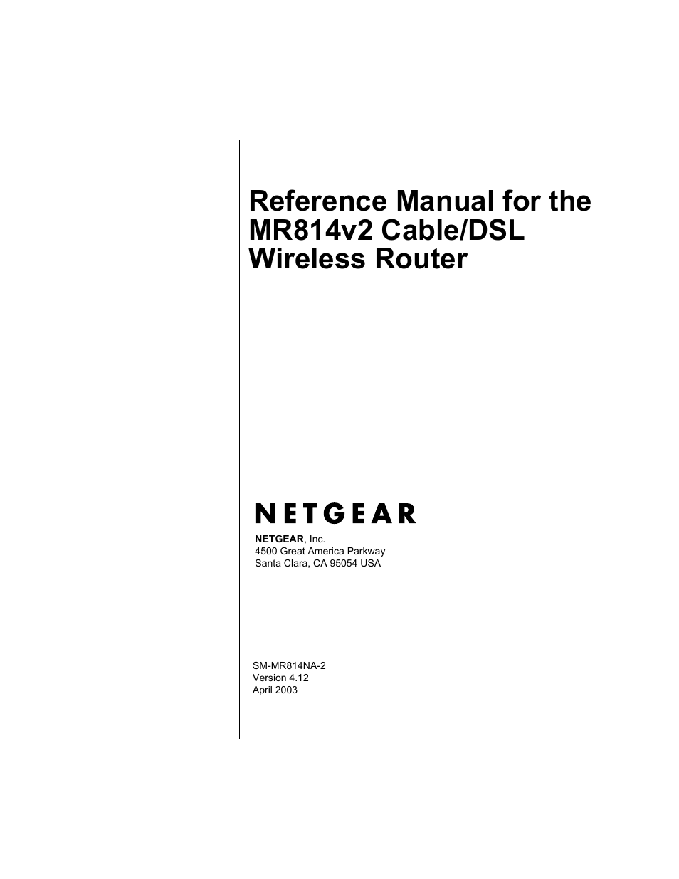 NETGEAR MR814v2 User Manual | 142 pages