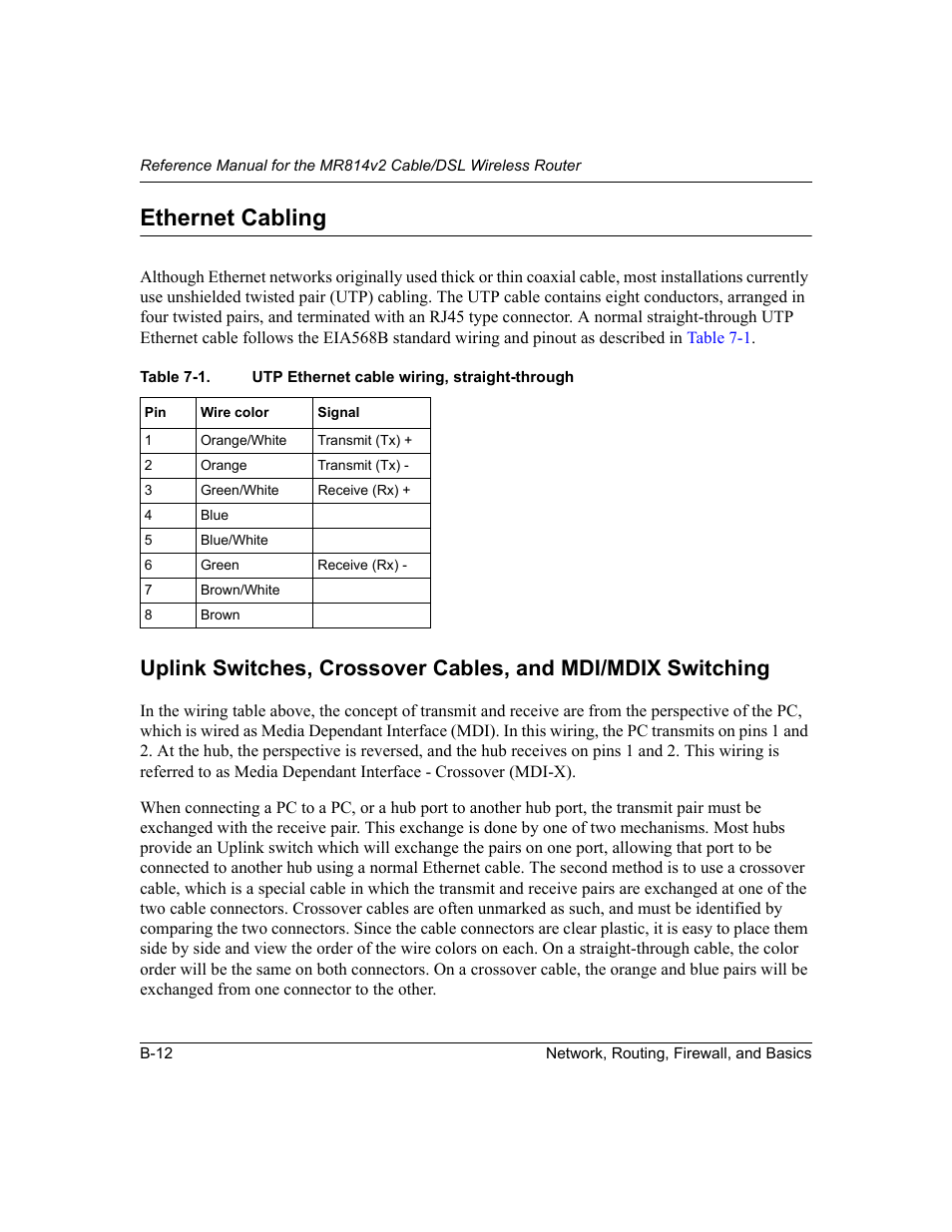 Ethernet cabling | NETGEAR MR814v2 User Manual | Page 102 / 142