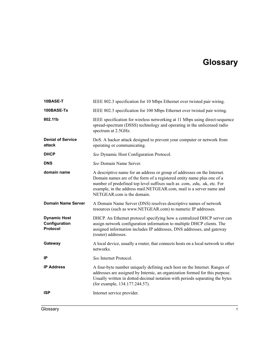 Glossary | NETGEAR MR814v2 User Manual | Page 135 / 142