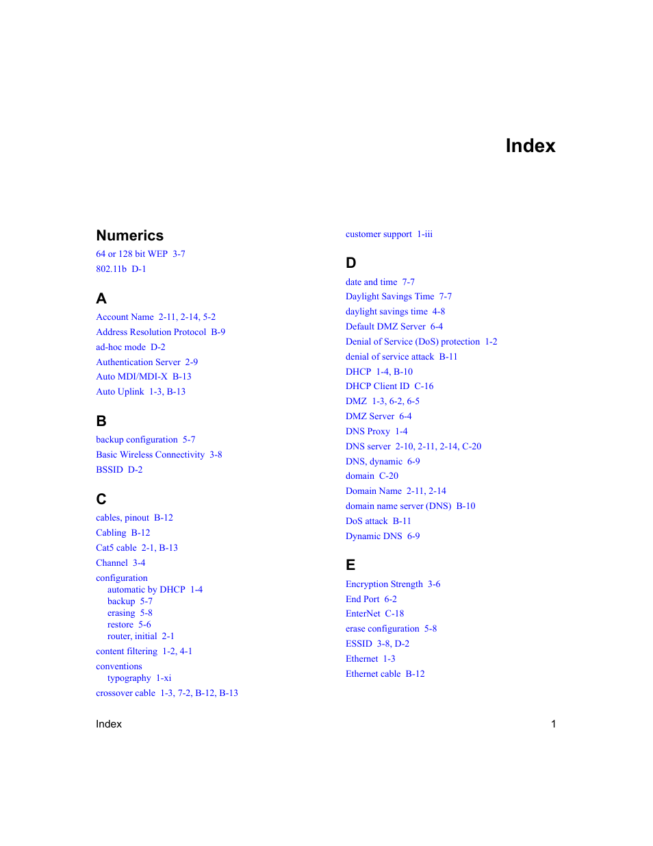 Index, Numerics | NETGEAR MR814v2 User Manual | Page 139 / 142