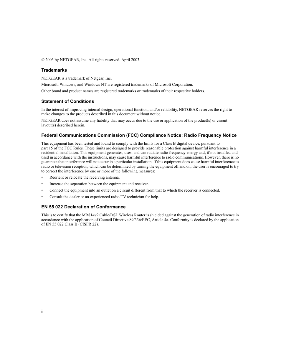 NETGEAR MR814v2 User Manual | Page 2 / 142