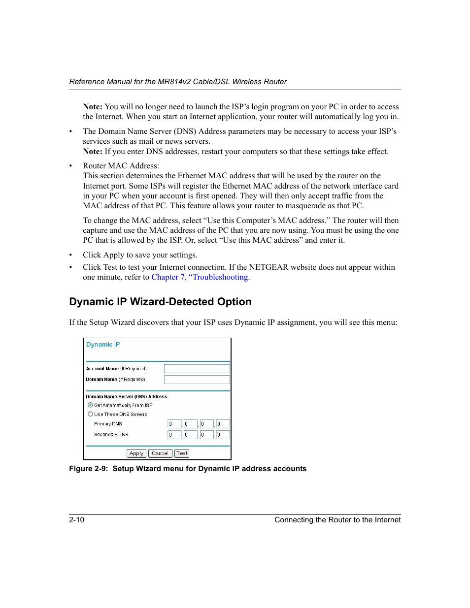 Dynamic ip wizard-detected option, Dynamic ip wizard-detected option -10 | NETGEAR MR814v2 User Manual | Page 30 / 142