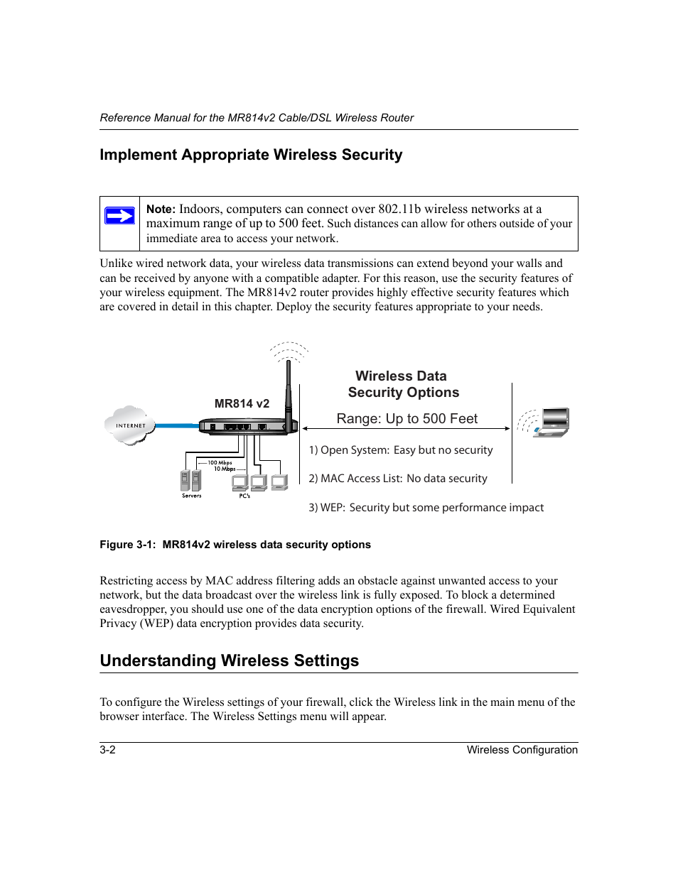 Implement appropriate wireless security, Understanding wireless settings, Implement appropriate wireless security -2 | Understanding wireless settings -2 | NETGEAR MR814v2 User Manual | Page 38 / 142