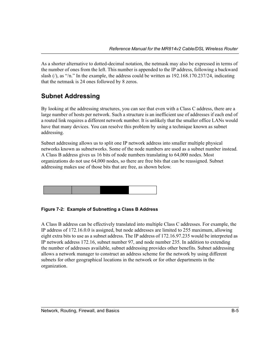 Subnet addressing | NETGEAR MR814v2 User Manual | Page 95 / 142