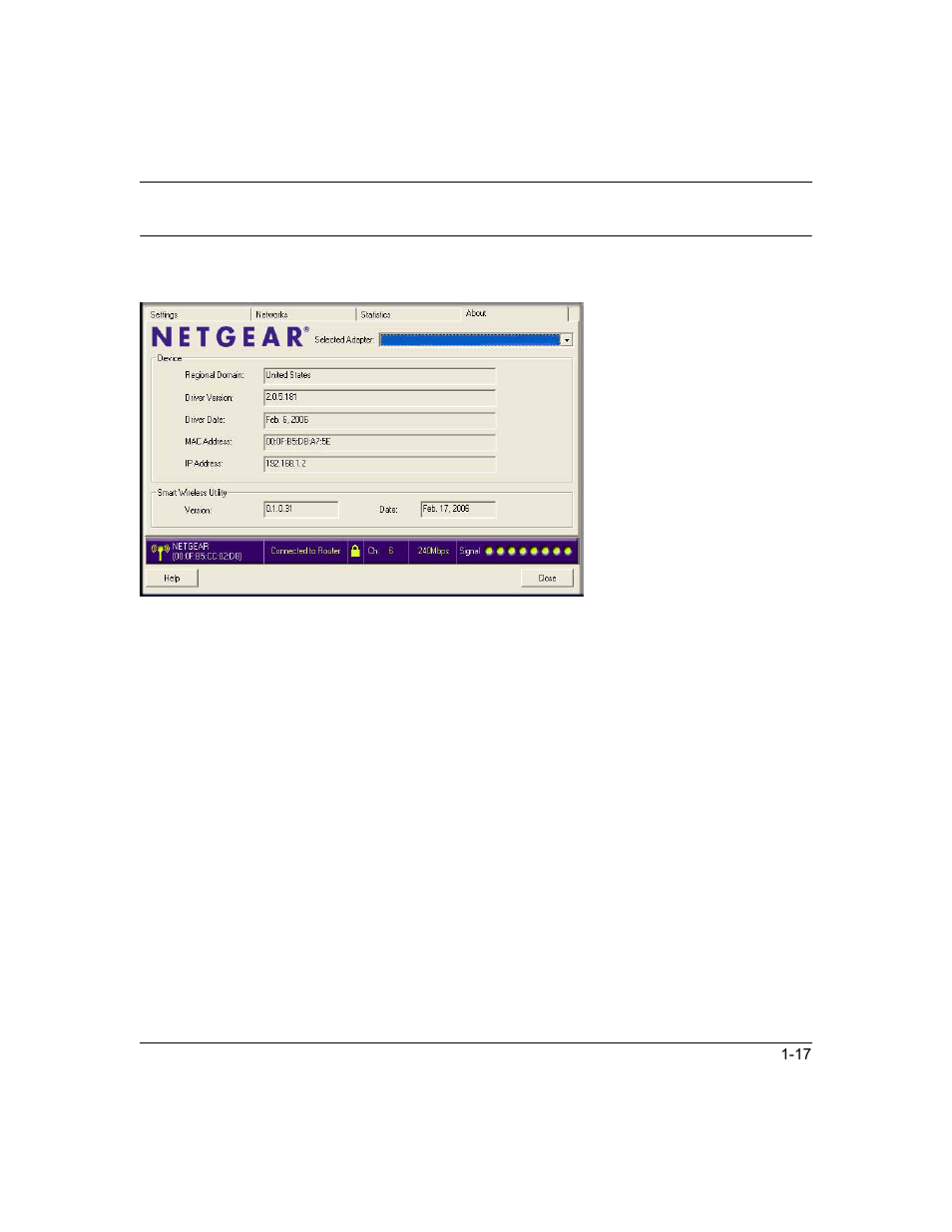 About page | NETGEAR RangeMax Next Wireless Notebook Adapter WN511T User Manual | Page 39 / 52