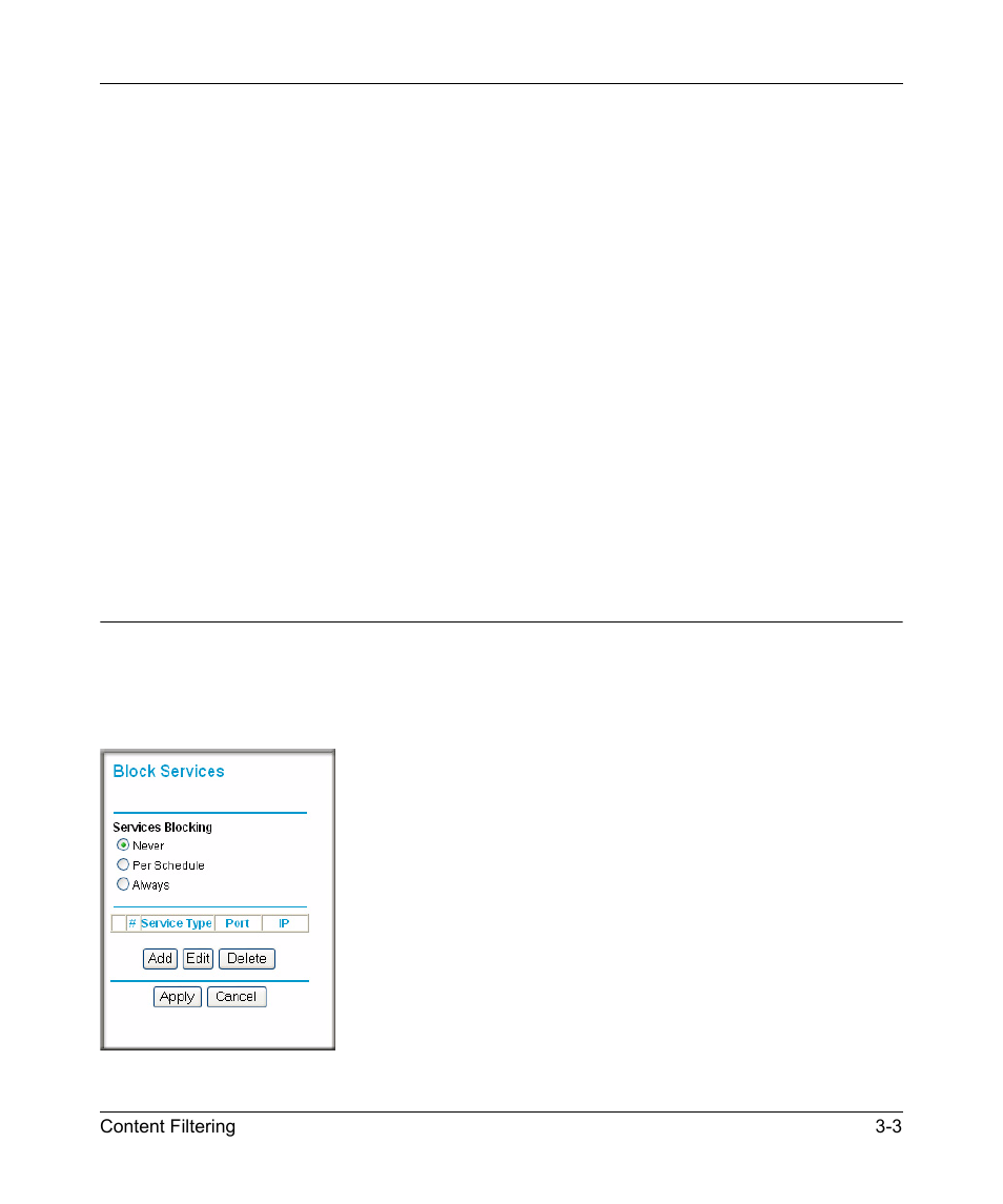 Blocking access to internet services, Blocking access to internet services -3 | NETGEAR KWGR614 User Manual | Page 37 / 94