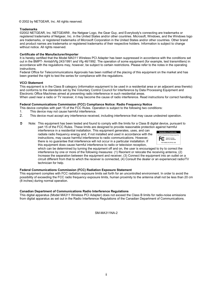 NETGEAR MA311 User Manual | Page 2 / 34