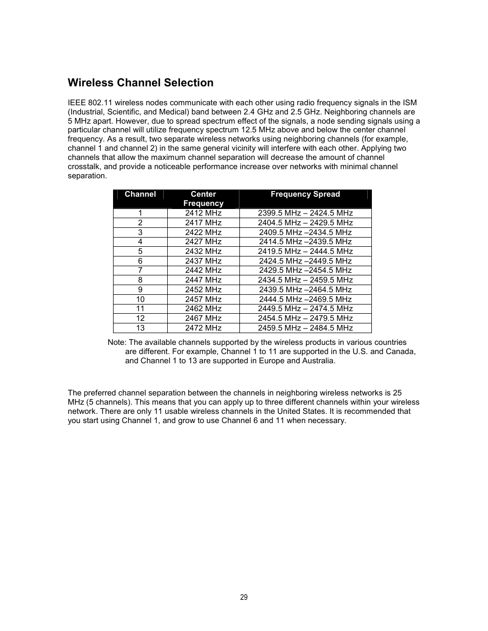 Wireless channel selection | NETGEAR MA311 User Manual | Page 32 / 34