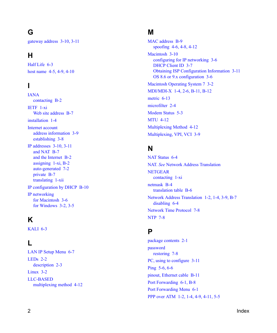 NETGEAR DSL Modem Internet Gateway DG814 User Manual | Page 108 / 110