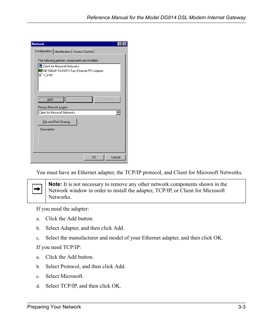 NETGEAR DSL Modem Internet Gateway DG814 User Manual | Page 31 / 110