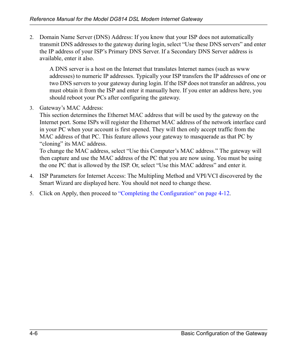 NETGEAR DSL Modem Internet Gateway DG814 User Manual | Page 46 / 110