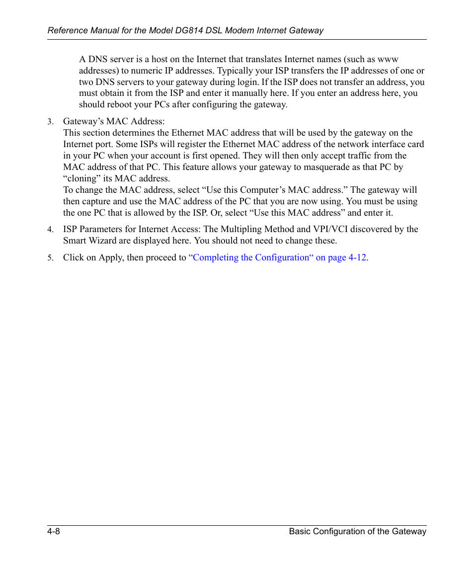 NETGEAR DSL Modem Internet Gateway DG814 User Manual | Page 48 / 110