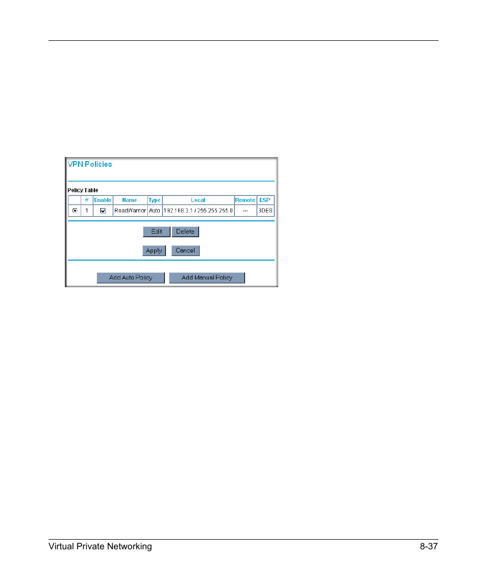 Deleting a vpn tunnel, Deleting a vpn tunnel -37 | NETGEAR DG834GSP User Manual | Page 149 / 208