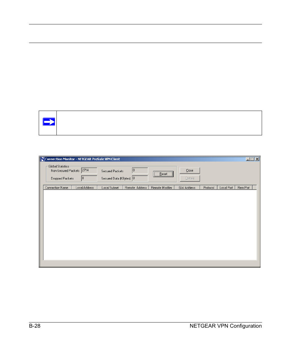 Monitoring the vpn tunnel (telecommuter example) | NETGEAR DG834GSP User Manual | Page 202 / 208