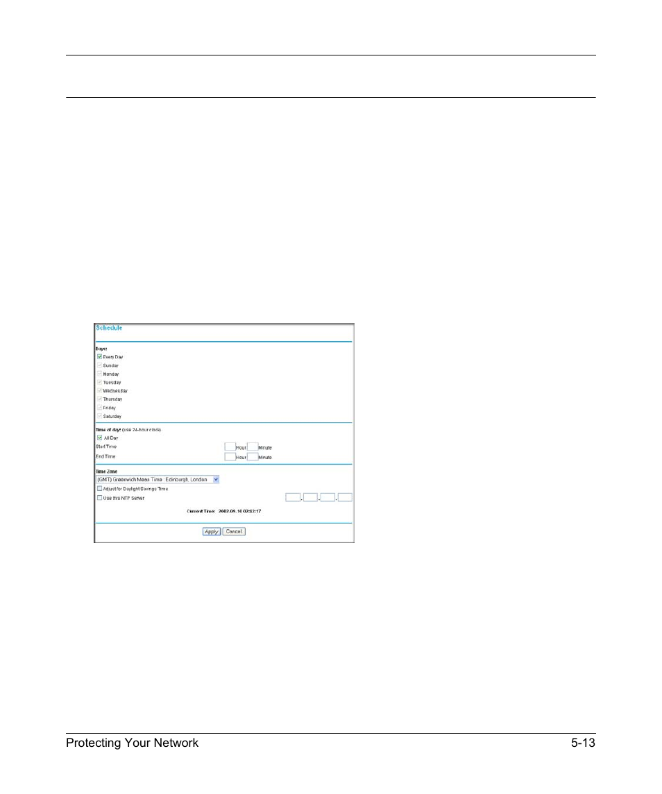 Setting times and scheduling firewall services, How to set your time zone, Setting times and scheduling firewall services -13 | How to set your time zone -13 | NETGEAR DG834GSP User Manual | Page 77 / 208