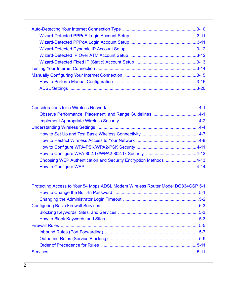 NETGEAR DG834GSP User Manual | Page 8 / 208