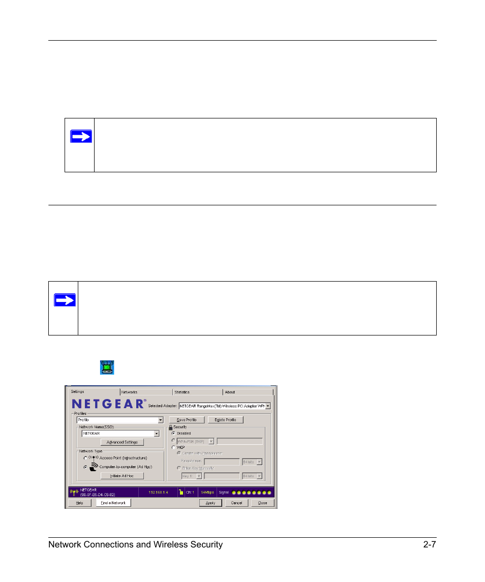 Setting up a computer-to-computer (ad hoc) profile | NETGEAR RangeMax Next Wireless PCI Adapter WN311T User Manual | Page 29 / 56