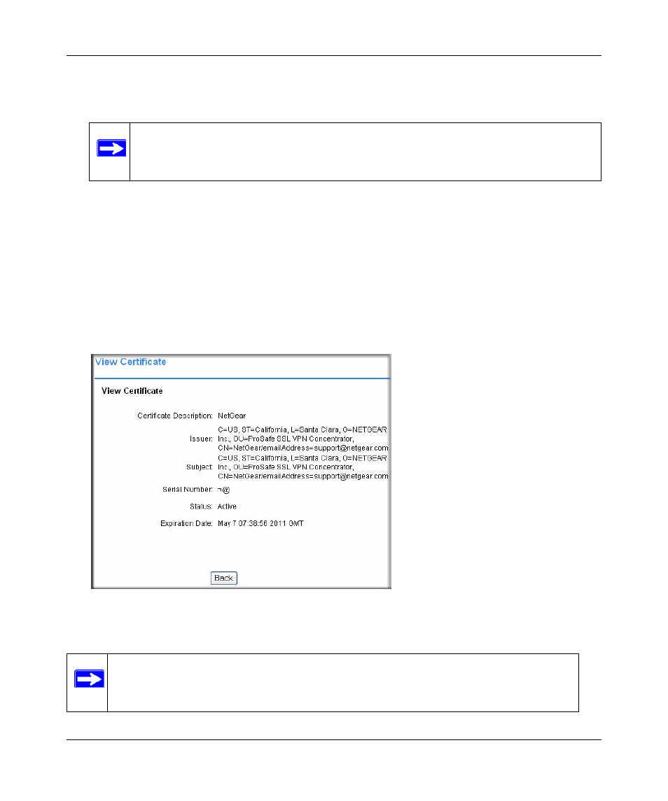 Viewing and deleting certificates, Viewing and deleting certificates -14 | NETGEAR ProSafe SSL312 User Manual | Page 32 / 120