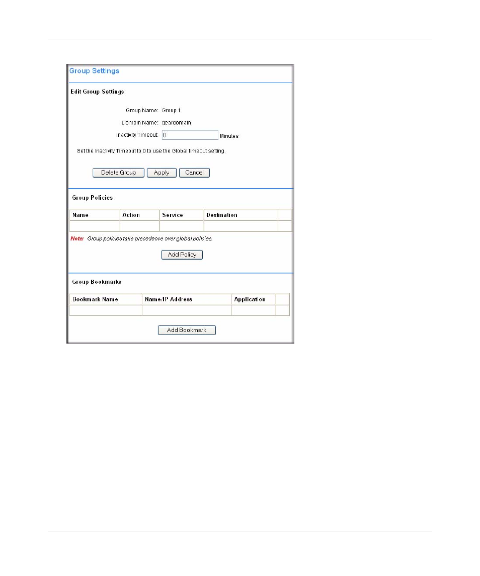 Defining and editing group policies, Defining and editing group policies -9 | NETGEAR ProSafe SSL312 User Manual | Page 55 / 120