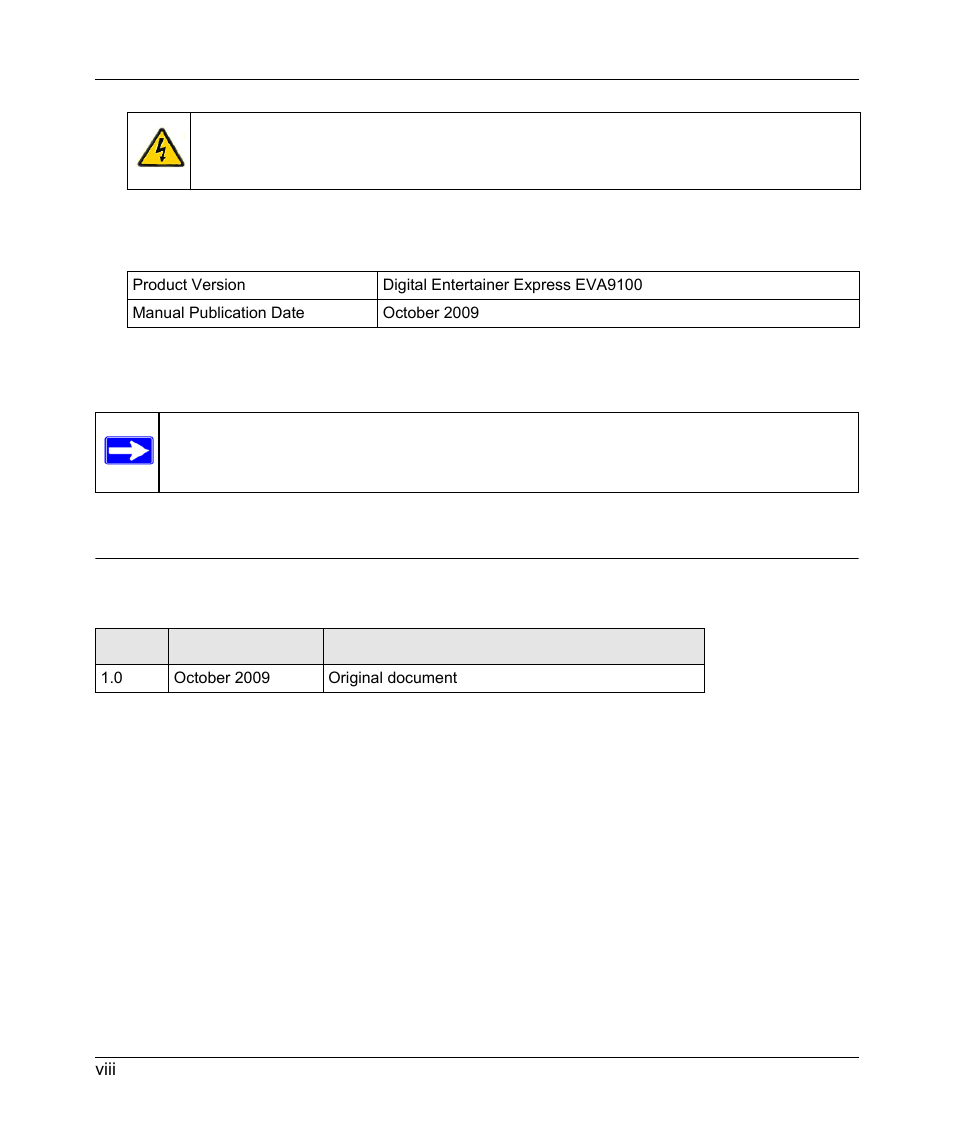 Version history | NETGEAR EXPRESS EVA9100 User Manual | Page 8 / 95