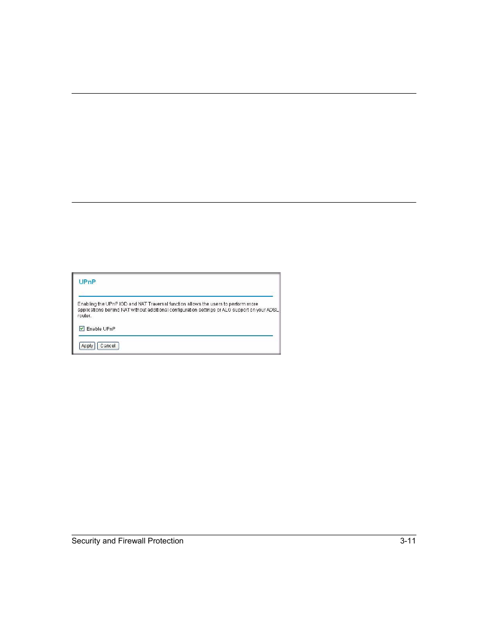 Enabling universal plug and play (upnp), Enabling universal plug and play (upnp) -11, Enabling universal plug and | NETGEAR ADSL2+ Modem Router DM111PSPv2 User Manual | Page 47 / 88