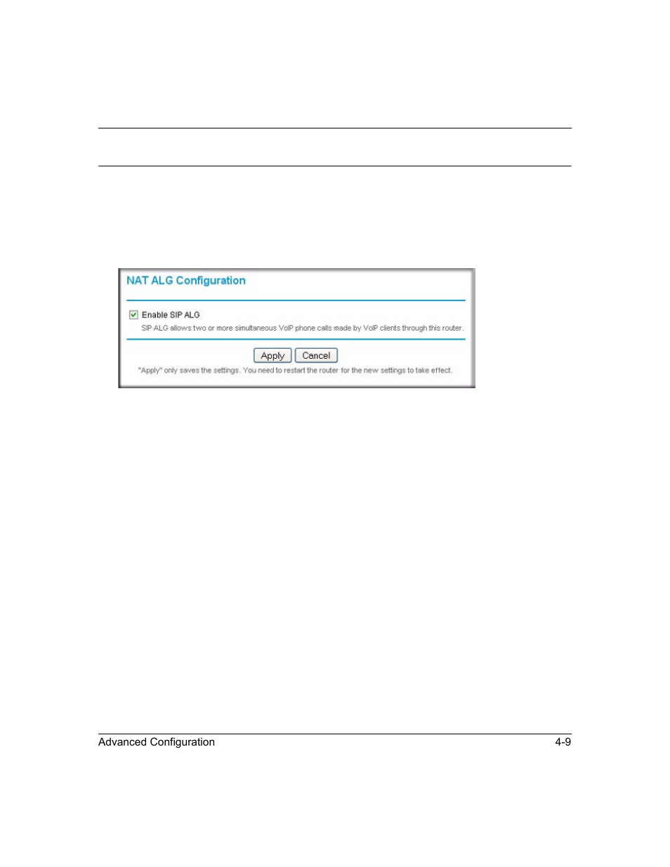 Enabling voip connections, Enabling voip connections -9 | NETGEAR ADSL2+ Modem Router DM111PSPv2 User Manual | Page 57 / 88