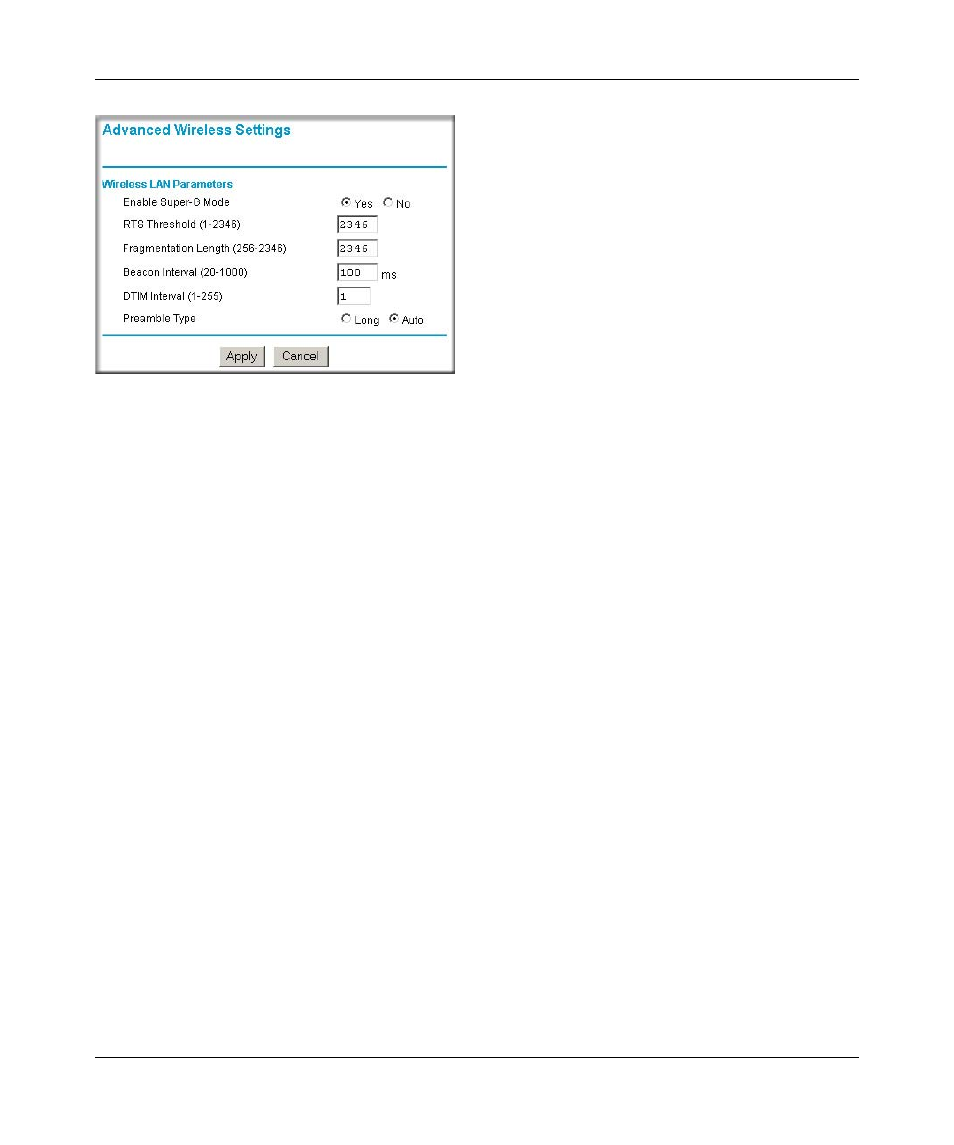 Figure 4-3: advanced wireless settings menu | NETGEAR WPN802 User Manual | Page 32 / 88