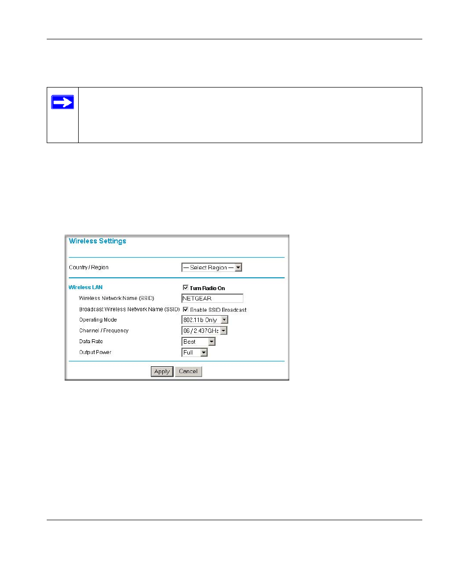 How to set up and test basic wireless connectivity, Figure 4-5: wireless settings menu | NETGEAR WPN802 User Manual | Page 36 / 88