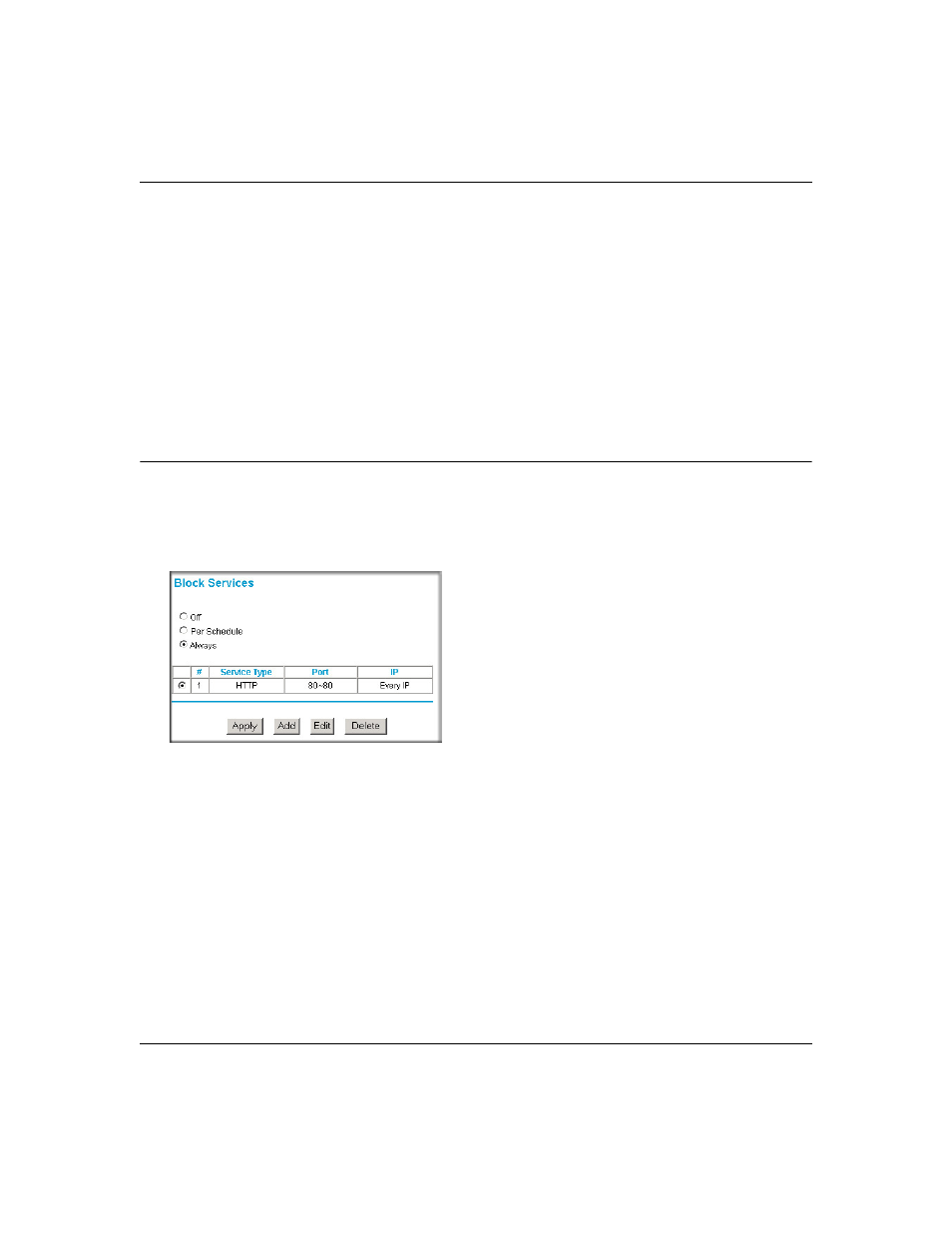 Blocking access to internet services, Blocking access to internet services -3 | NETGEAR MR814 v3 User Manual | Page 57 / 162