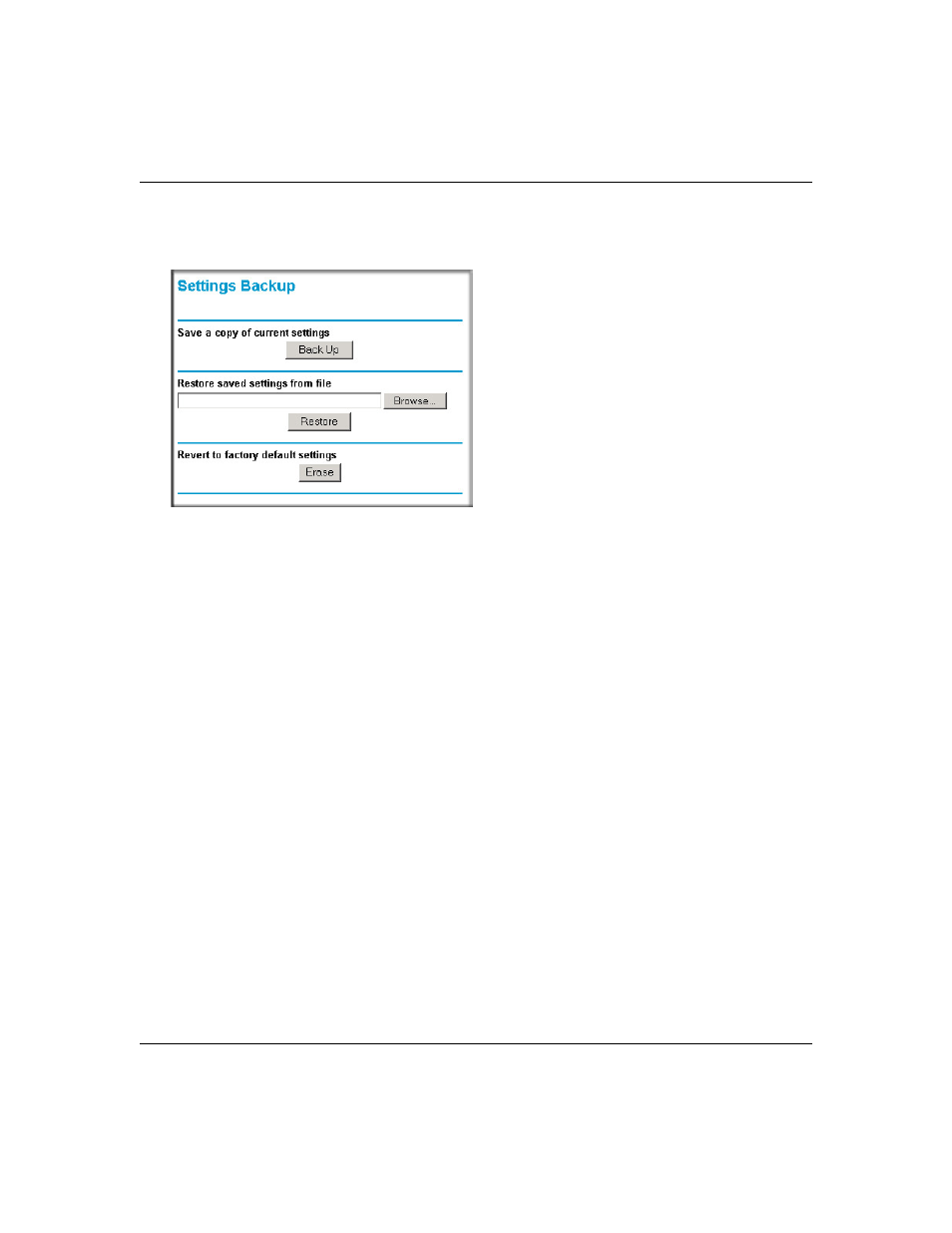 Restoring and backing up the configuration, Restoring and backing up the configuration -6 | NETGEAR MR814 v3 User Manual | Page 68 / 162