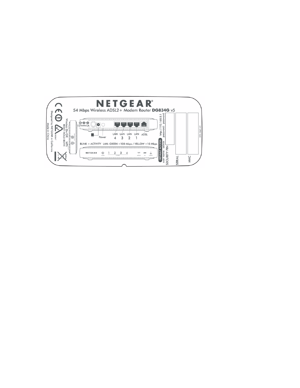 Router label, Positioning your wireless router, Ction on | NETGEAR DG834Gv5 User Manual | Page 9 / 44