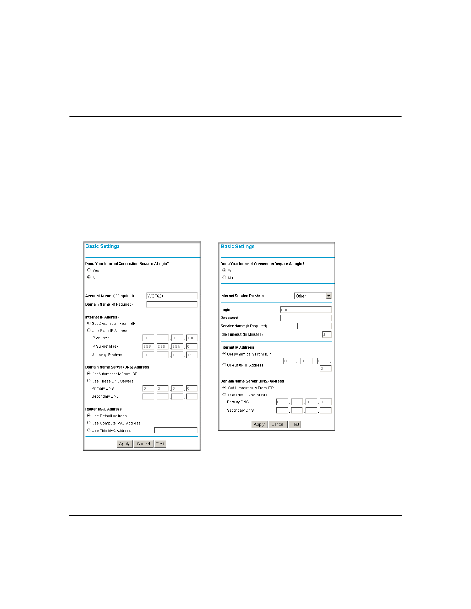 Changing your configuration, Internet settings, Changing your configuration -6 | Internet settings -6, Changing your | NETGEAR 108 MBPS WIRELESS WGT624 V3 User Manual | Page 28 / 148