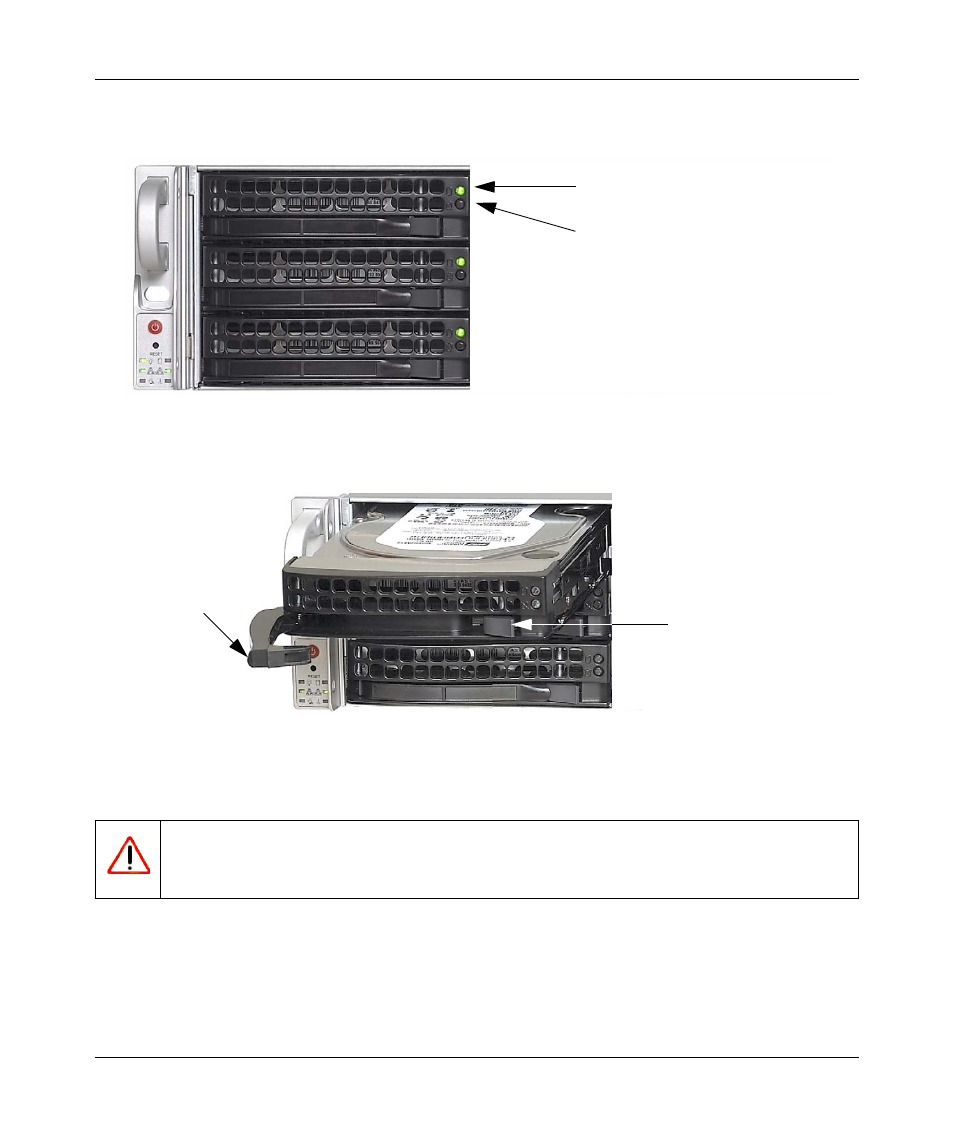 Disk tray, status lights, release, and tray handle, Disk tray, status lights, release, And tray handle | NETGEAR ReadyNAS 3200 User Manual | Page 10 / 40