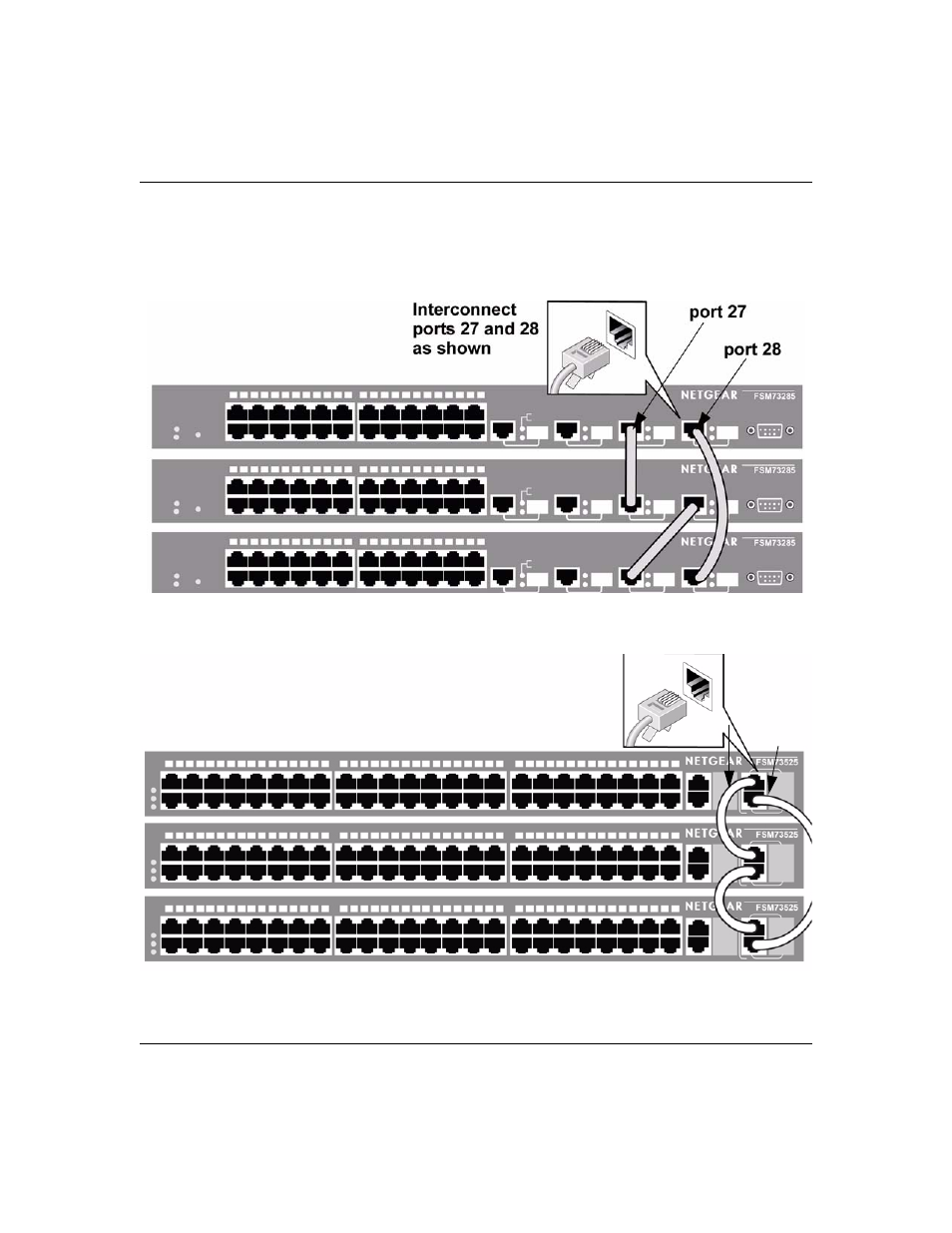 Switch stack cabling (fsm73xxs) | NETGEAR 7000 Series Managed Switch User Manual | Page 166 / 220