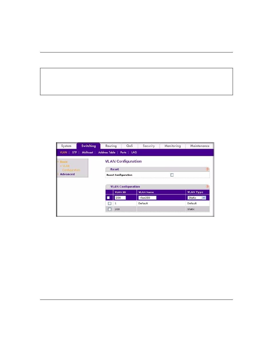Web interface procedure | NETGEAR 7000 Series Managed Switch User Manual | Page 213 / 220