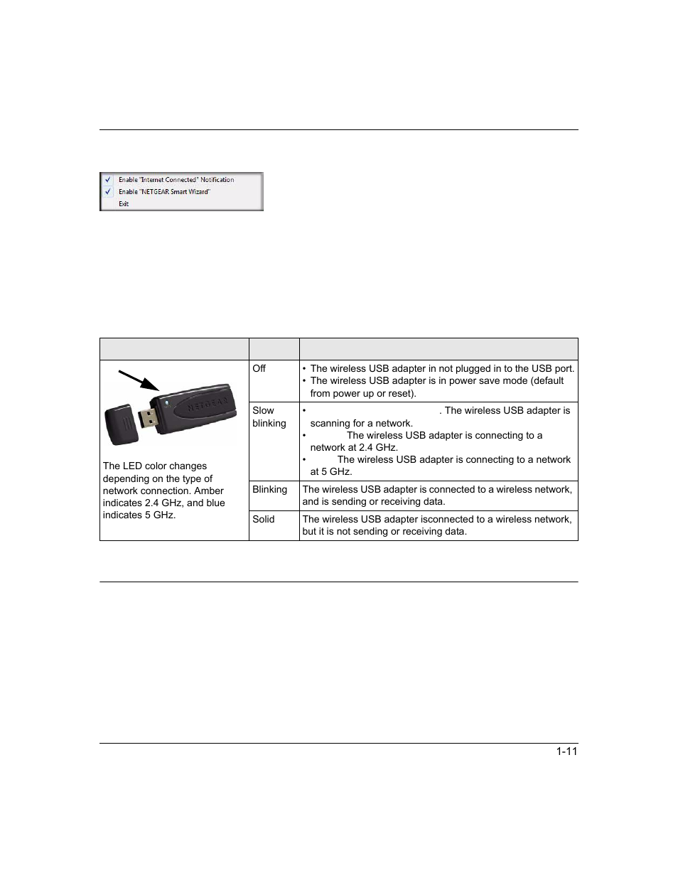 Wireless-n usb adapter led, Placing the usb adapter cradle, Iving data. see | Wireless-n usb adapter | NETGEAR WNDA3100 User Manual | Page 23 / 58