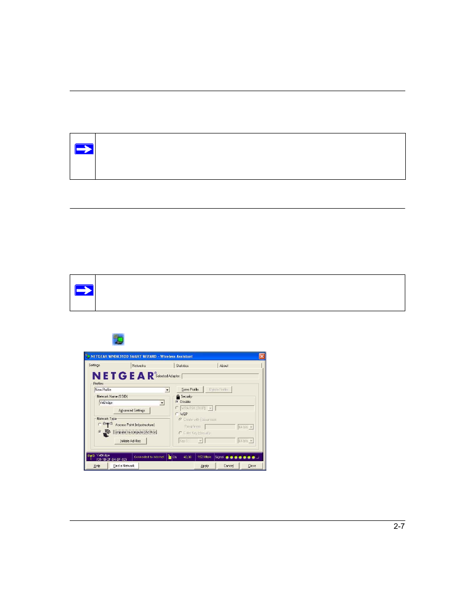 Setting up a computer-to-computer (ad hoc) profile | NETGEAR WNDA3100 User Manual | Page 33 / 58