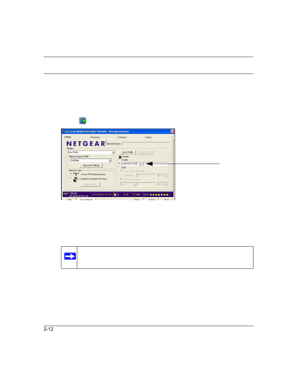 Setting up wpa-psk security | NETGEAR WNDA3100 User Manual | Page 38 / 58