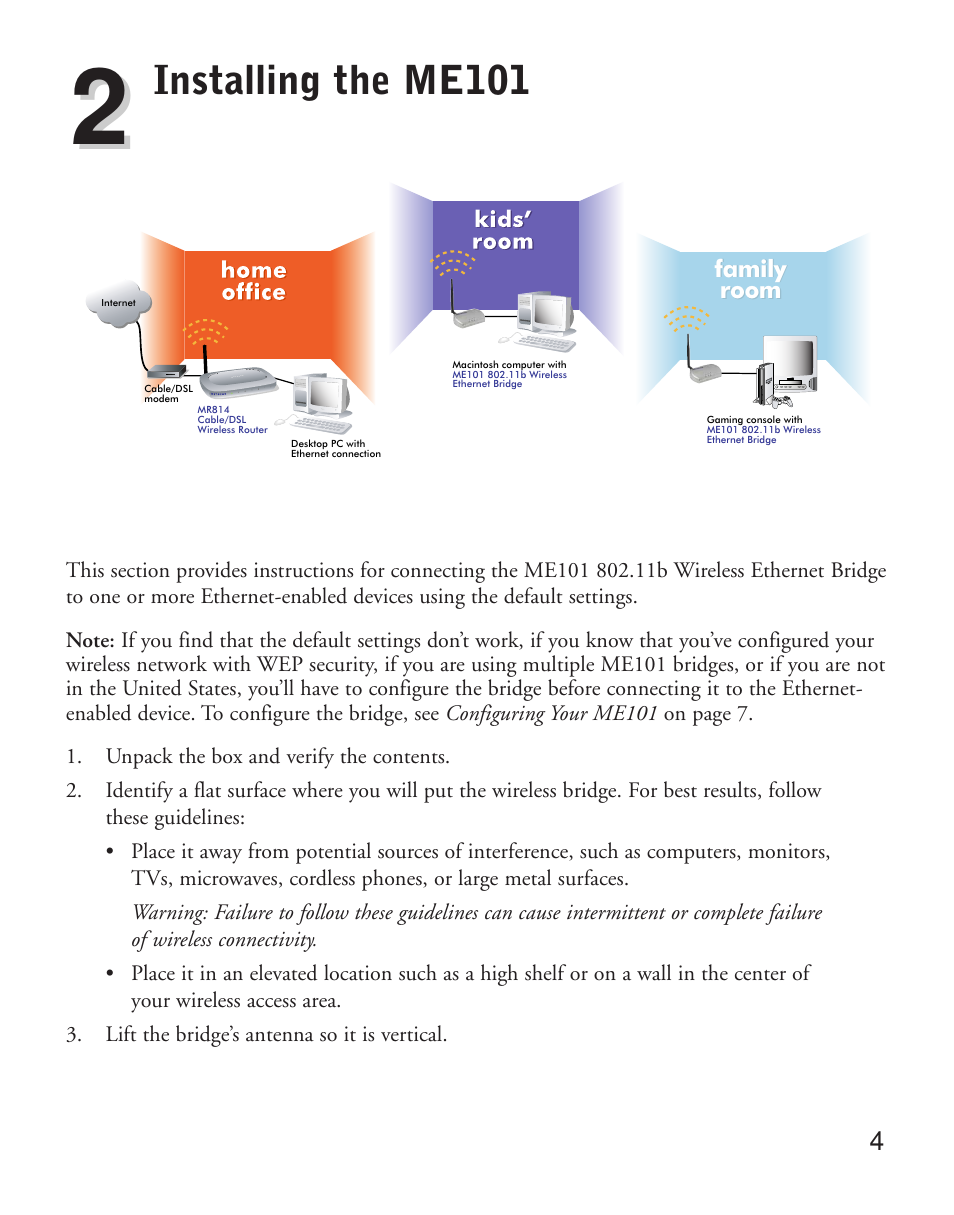 Installing the me101 | NETGEAR ME101 User Manual | Page 6 / 25
