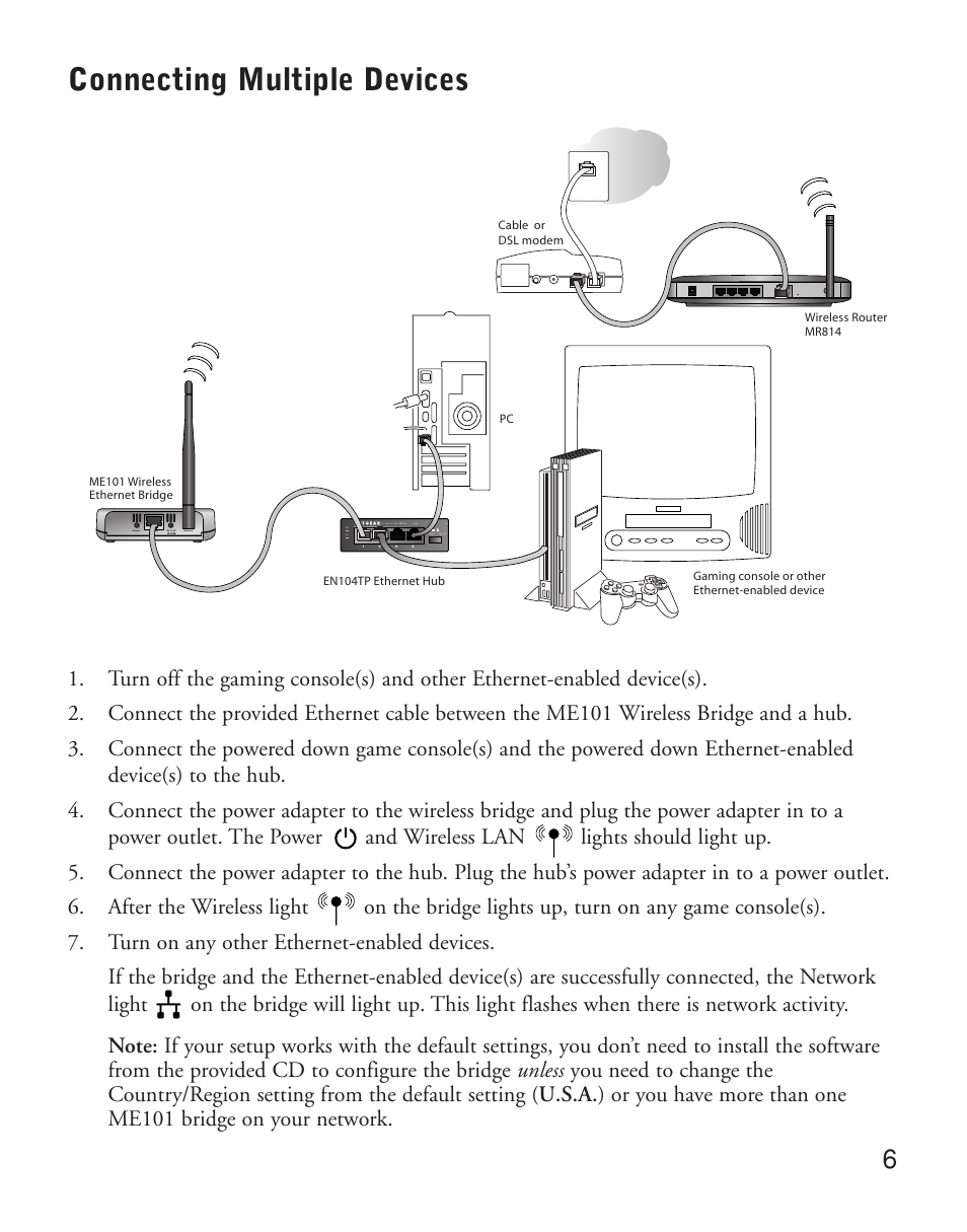 Connecting multiple devices | NETGEAR ME101 User Manual | Page 8 / 25