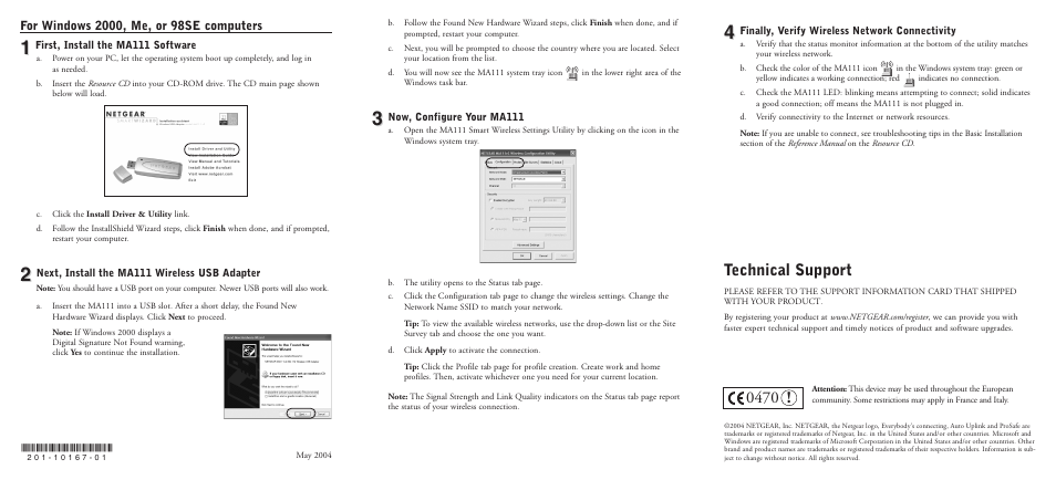 Technical support | NETGEAR MA111 v2 User Manual | Page 2 / 2