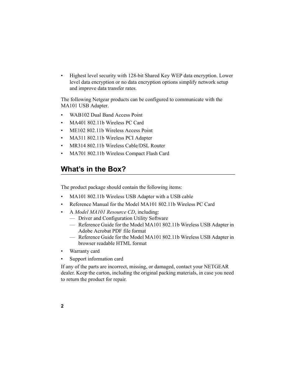 What’s in the box | NETGEAR MA101 User Manual | Page 8 / 67