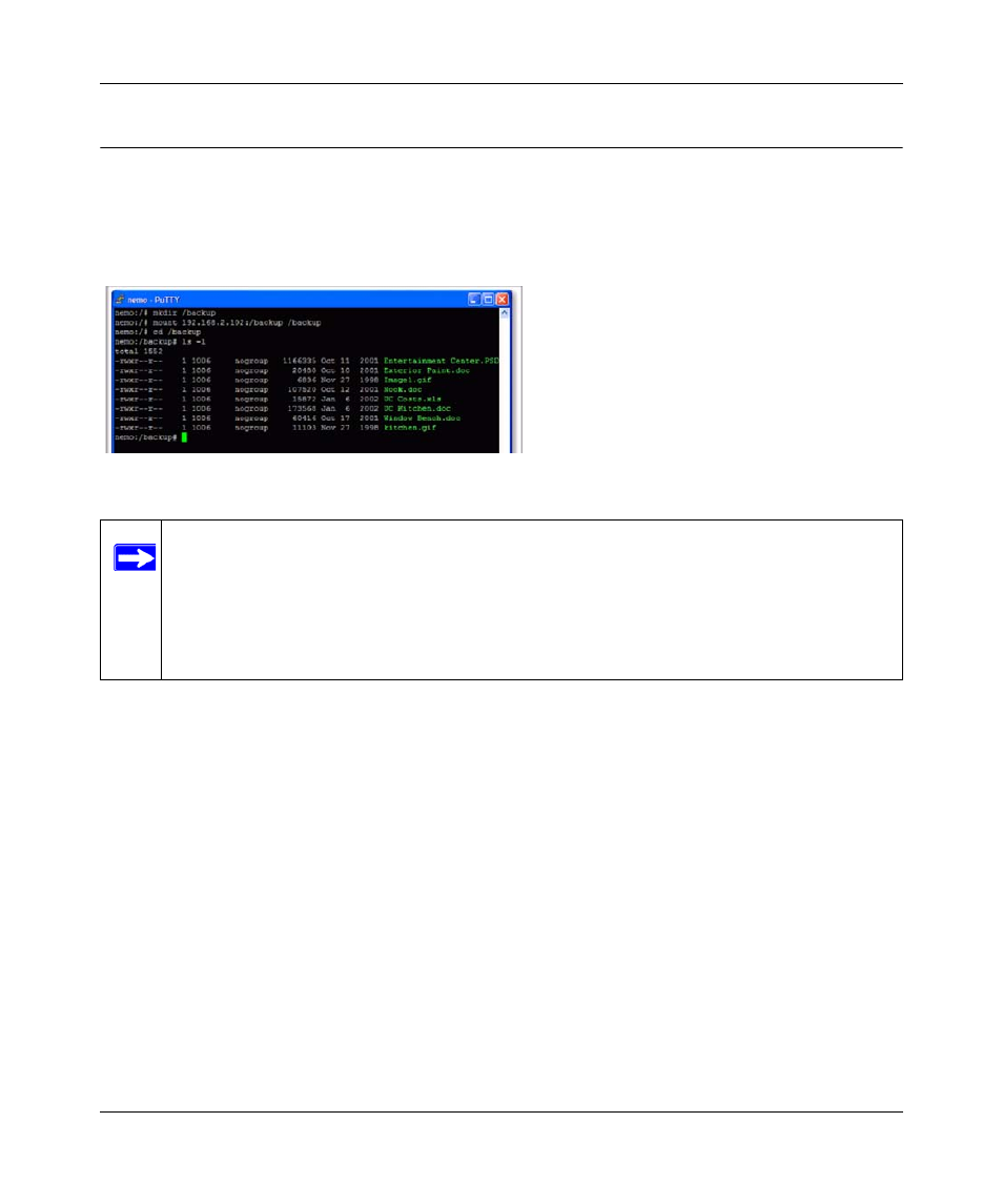 Accessing shares from linux/unix | NETGEAR ReadyNAS Pro Business Edition User Manual | Page 109 / 120