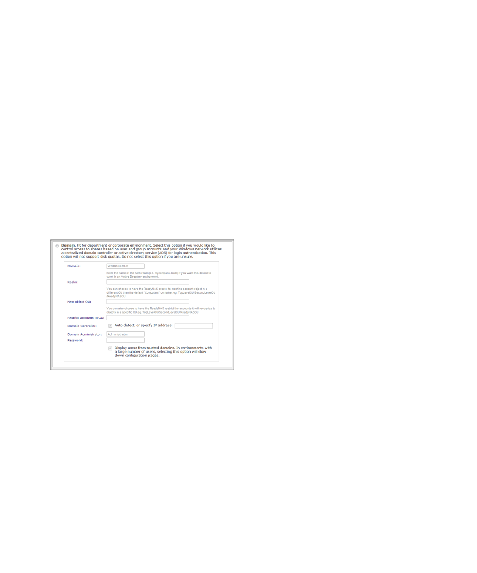 Domain security mode, Domain security mode -4 | NETGEAR ReadyNAS Pro Business Edition User Manual | Page 58 / 120