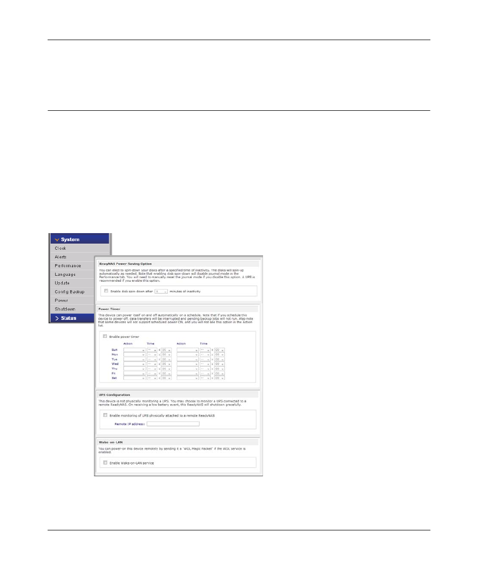 Power management, Disk spin-down option, Power management -3 | Disk spin-down option -3 | NETGEAR ReadyNAS Pro Business Edition User Manual | Page 93 / 120