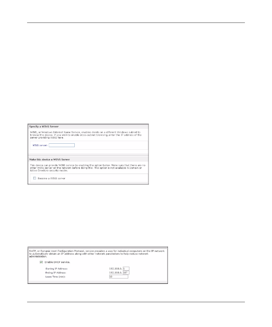 Wins, Dhcp, Wins -7 | Dhcp -7 | NETGEAR ReadyNAS 2100 User Manual | Page 25 / 126
