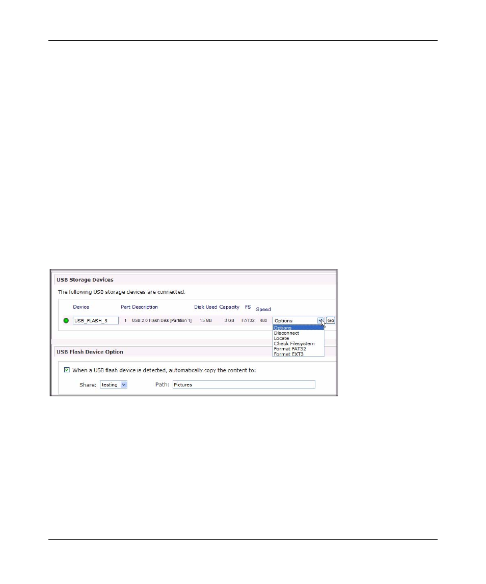 Working with usb volumes, Working with usb volumes -20 | NETGEAR ReadyNAS 2100 User Manual | Page 38 / 126