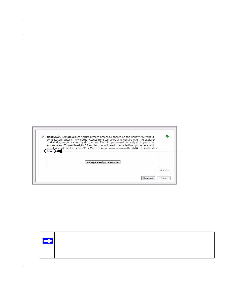 Remote access, Readynas remote, Remote access -21 | Readynas remote -21 | NETGEAR ReadyNAS 2100 User Manual | Page 69 / 126